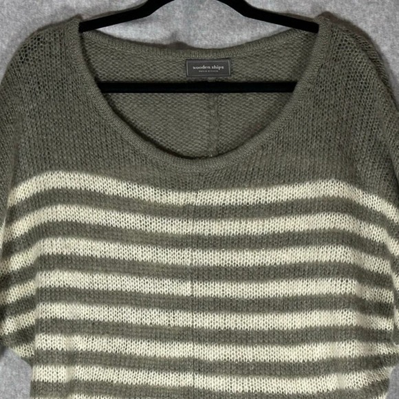 Wooden Ships Paola Buendia NWOT Mohair Blend Striped Sweater M/L Loose Knit SOFT - Picture 7 of 9